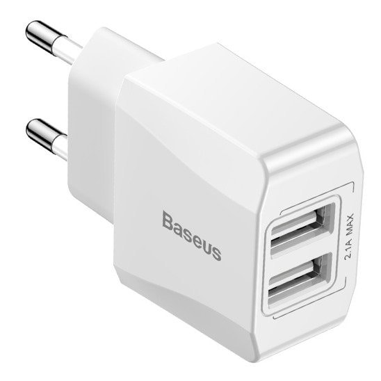 Baseus Mini Charger 2x USB White 15539 1