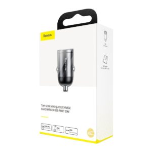 Baseus Tiny Star Mini Quick Charge Car Charger USB Port 30W Grey 16850 9