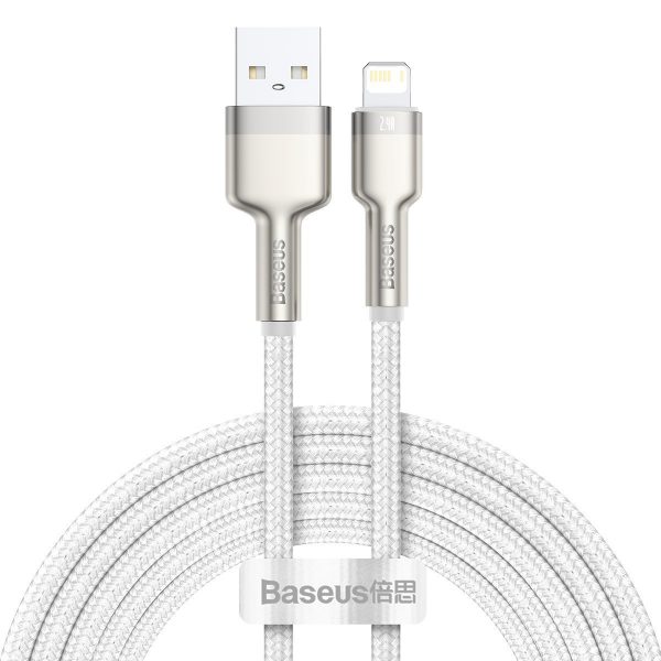 eng pl USB cable for Lightning Baseus Cafule 2 4A 2m white 19715 1